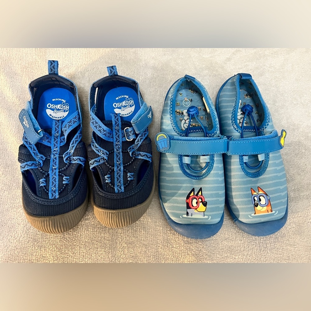 OshKosh B'Gosh Boys Sneaker Sandal Bumptoe 12M and Quick-Drying Water Shoe 13/1